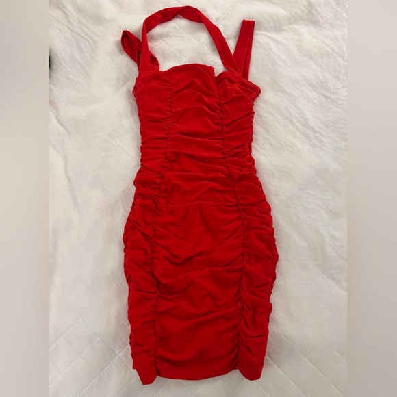 Tiger Mist Stretchy Red Mini Dress - Picture 1 of 3